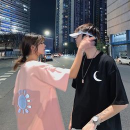 100% Cotton Couple Reflective TShirt Girl Men Casual Black Summer Tops Fashion Japan Loose Couple Funny Harajuku TShirt Boys 220608