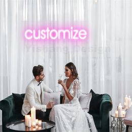 Led Lamp Room Decor Private Custom Neon Light Sign For Wedding Party Birthday Shop Store Name Design 220615