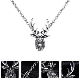 Pendant Necklaces 1pc Deer Necklace Neck Chain Titanium Steel Sika Styled For Gift Festival Man WomanPendant