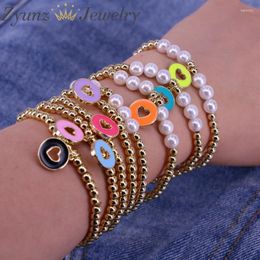 Beaded Strands 5PCS Fashion Pearl Bracelet For Women Charm Bead Heart-Shaped Beads Ladies Gifts Jewellery Gift Fawn22