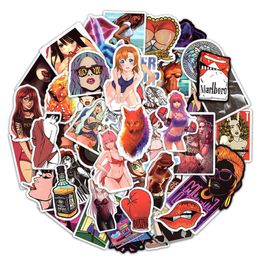 New Sexy 50Pcs Hot Sexy Exposed Girl Sticker Graffiti Cool Fridge Laptop Luggage Motorcycle Skateboard DIY Waterproof Classic Sticker Toy