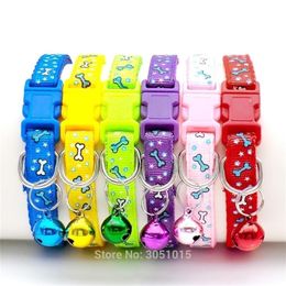 24 Pcs Set Adjustable Cute Dog Cat Collar Pet Bow Tie With Bell Necktie For Kitten Puppy Small Supplies LJ201112