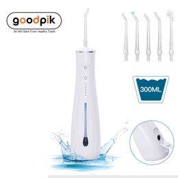 Portable and Rechargeable Water Flosser for Teeth Braces, Professional Dental Oral Irrigator with 5 Modes 6 Jet Tips Clean 220510