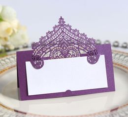 Wedding Invitations Laser Cut Lace Flower Table Name Place Cards Name Message Setting Card Birthday Party Favor Decoration