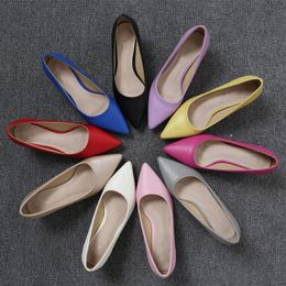 Dress Shoes Autum Women Pointed Toe Pumps Woman Fashion Black Pink Gold Solid Color Thin High Heels Female Office Career Ladies F0005
