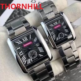 montre de luxe Women Men Automatic Three Pins Movement Watch Full Stainless Steel Super Wristwatches Rectangle Square Roman designer watches