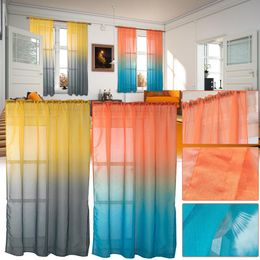 Curtain & Drapes Shower Bright Polyester Curtains Gradient Semi Voile Rod Pocket For Bedroom And Living Clear Bathroom CurtainCurtain