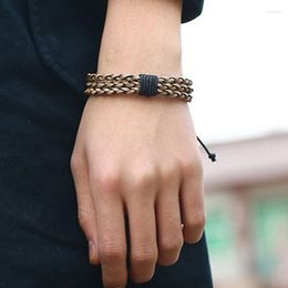 Charm Bracelets CIBOCIBO Vintage Braided Leather Bracelet Men Simple Wristband Punk Pulsera Hombre Gifts For Fawn22