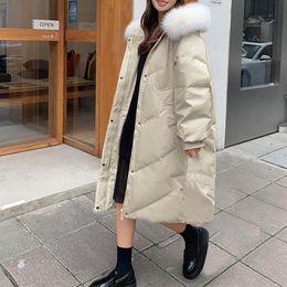 Women's Trench Coats Winter Women Fashion Women's Warm Cotton Padded Clothes Large Solid Color Furry HoodWomen's