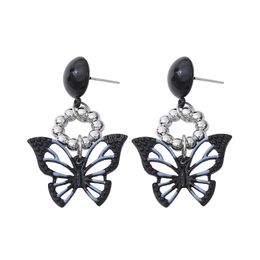 Vintage Butterfly Shape Dangle Earrings For Women Black Ear Stud Korean Fashion Earring Girl Wholesale Charms