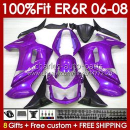 OEM Bodywork For KAWASAKI NINJA ER6 650 R ER 6 F 650R ER-6F 2006 2007 2008 Body 139No.126 ER 6F 650-R Frame ER6F 06 07 08 650R-ER6F 06-08 Injection mold Fairing purple stock