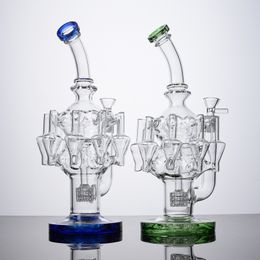 14mm Female Joint Hookahs Recycler With Octopus Arms Showerhead Perc Water Bongs Glass Bong Dab Rigs OA01