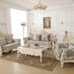 Chair Covers Embroidered Sofa Cover For Living Room Chenille Slipcover Floral Sectional Cotton Towel Bed CoverChair