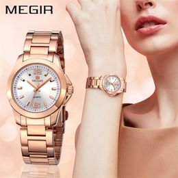 MEGIR Fashion Women Watches Relogio Feminino Brand Luxury Lovers Quartz Wrist Watch Clock Women Montre Femme Ladies Watch 5006 201116