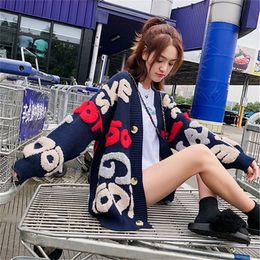 ZOGAA 3D Letters Print Women Cardigan Thick Warm Casual Loose Cool Girl Open Stich 2019 Autumn Winter Fashion Korean Sweaters T200116