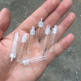 2ml Mini Glass Bottles Pendants With Rubber Stoppers DIY Small Perfume Jars 100pcs