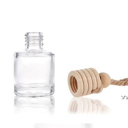 Car Perfume Bottle Pendant Refillable Perfume Ornament Air Freshener for Essential Oils Diffuser Fragrance Empty Glass Bottles Jars RRE14159