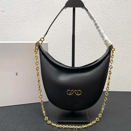 Fashion bag Armpit Crescent Bag Women's Tote Cowhide leather crossbody Bag Removable hardware chain strap Fashion personality shoulder bag