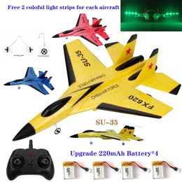 RC Plane SU 35 Remote Glider Wingspan Radio Control Drones Aeroplanes RTF UAV Xmas Children Gift Assembled Flying Model Toys gx02 220713