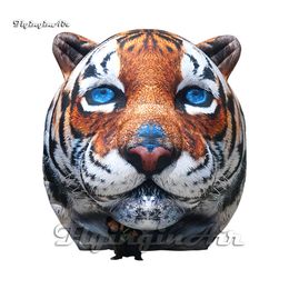 Simulated Large Inflatable Tiger Head Model Animal Balloon Air Blow Up Tiger For Carnival Stage Decoration