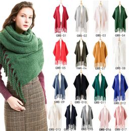 Fashion Cashmere Women Solid Scarf Winter Warm Shawl And Wrap Bandana Pashmina Long Tassel Female Foulard Thick Blanket