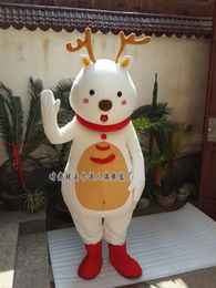 Mascot doll costume New Elk Mascot Costume Deer Cartoon Christmas Halloween Birthday Apparel Animal Funny Dress