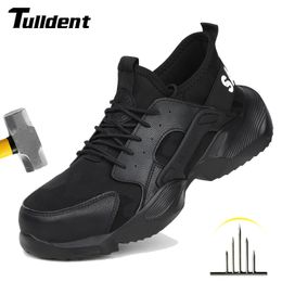 Steel Toe Safety Shoes Puncture Proof Summer Men Women Breathable Mesh Work Shoes Industrial Security Lightweight