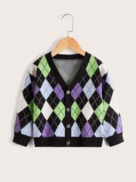 Toddler Boys Argyle Pattern Cardigan SHE01