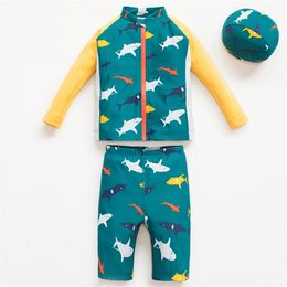 Children's Sunscreen Swimsuit Boys Suit Boy Kid Swimming Toddler Baby Sun Protection Swimwear 220426