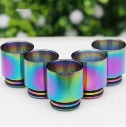 Stainless Steel SS Rainbow Color 810 510 Drip Tips for Thread Wide Bore Mouthpiece TFV8 TFV12 Prince Tank TFV8 BABY Atomizer