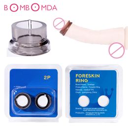 2PCS Silicone Foreskin Correction Ring Phimosis Resistance Penis Rings Cockring Ejaculation Delay Adult sexy Toys for Men Male