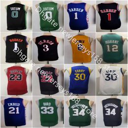 Stitched Youth Basketball Giannis James Antetokounmpo Allen Iverson Harden Stephen Curry Joel Embiid Devin Booker Jayson Tatum Ja Morant Bird Jersey