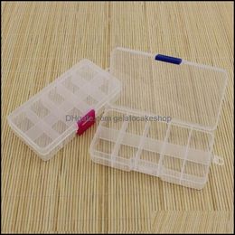 adjustable compartment boxes Australia - Wholesale Adjustable 10 Compartment Plastic Clear Storage Box For Jewelry Earring Tool Container Bins Drop Delivery 2021 Boxes Home Organi