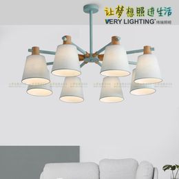 Pendant Lamps Oak Wood White Chandelier Ceiling Lamp Fixture Modern Nordic Japanese Hanging Light Lustre Avize Home Bedroom Living Room Salo