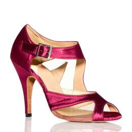 Designer-Scarpe da ballo latino donna adulto 2022 scarpe da ballo raso tacco medio alto