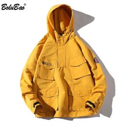 BOLUBAO Hooded Jacket Men Fashion Coat 2019 Spring Autumn Hip Hop Jackets Male Streetwear Casual Solid Colour Jacket Coat T200502