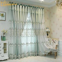 Curtain & Drapes Custom Double Curtains For Living Room Bedroom Blackout European Style High-end Atmosphere With Gauze 2022