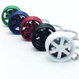 UPS popular car wheel party Favour hub key chain high-end modified brake disc wheel hub metal key chain pendant