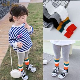 Fashion Girl Leggings Rainbow Bottom Pants Spring Autumn Winter Infant Toddler Child Elastic Trousers Legging 111Y Baby Clothes 220614