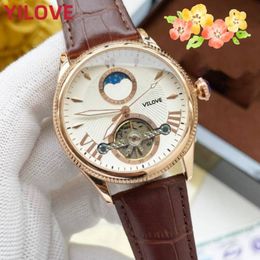 Famous Classic Designer 42MM Watch Full Stainless Steel Case Clock Luxury Fashion Automatic Mechanics Waterproof Genuine Leather Strap Business Wristwatches