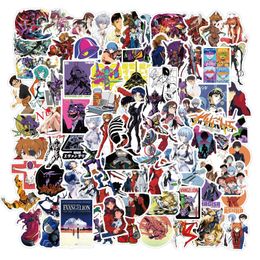 New Sexy 100pcs Evangelion Anime Graffiti Sticker For Luggage Laptop Skateboard Guitar Bike Fridge DIY Waterproof Kid Classic Toy Sticker