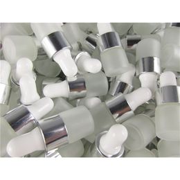 100pcs/lot 1ml 2ml 3ml 5ml Clear Frosted Glass Dropper Bottle Jars Vials With Pipette For Cosmetic Perfume Essential Oil Bottles 220726