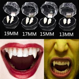 A pair DIY Safe resin Halloween Costume Props Masquerade Party 13151719mm Dentures Teeth Fangs for kids adult 220815