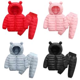 Winter Children Boys Clothing Set Down Jacket Jacket&Pants For Girl 1-5 Year Children Baby Girl Snowsuit thicked Clothes J220718