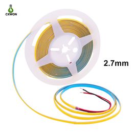 2.7mm Ultra Slim COB LED Strip Lights 480LEDs/m Flexible Linear Light Tape Diode Ribbon 3000K 4000K 6500K