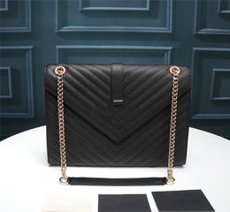 Hi-Q Classic Women Flap Bag Ladies Composite Tote V-quilted leather Clutch Caviar Ball Leather Chain Shoulder Bag 30*20*6cm