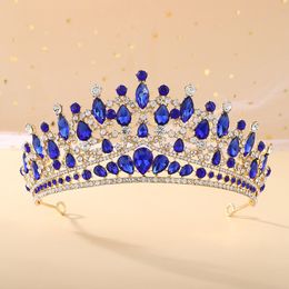 Fashion Purple Lilac Pink Crystal Rhinestone Tiara Crowns Queen Kings Princess Wedding Hair Accessories Bridal Diadems