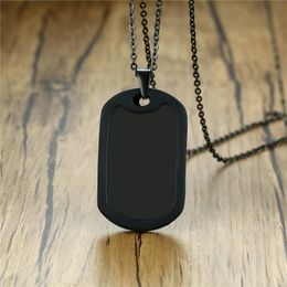 Pendant Necklaces Modyle 2022 Black Silver Colour Stainless Steel Dog Tags Silicone Necklace For MenPendant