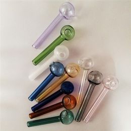 Colorful Glass Oil Burner Pipe Tube Smoking Pipes Tobacco Herb Nails