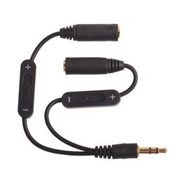 3.5mm 1 Male To 2 Female Jack Stereo Audio Cable Y Splitter Adapter Volume Control Headphone Phone AUX Cord